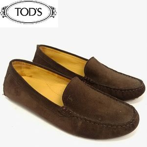 Tod's Designer Womens Suede Driving Mocs Sz 41